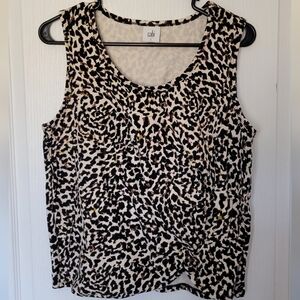 Cabi Womens Leopard Animal Print Knotty Tank Size: Small